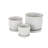 Cole And Grey 3 Piece Ceramic Abstract Circle Patterned Planter With Brown Accents And Base Tray Set