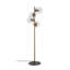 Lampe sur pied glamour avec corps en métal et capuchon en verre, hauteur de 51,2 po | Diamètre du capuchon 15 po, hauteur du capuchon 15 po | 4 x douilles E27 (40 W maximum) | Câble de 6,6 pi | Finition élégante, parfaite pour le salon, la chambre à-1828682823-1828682821