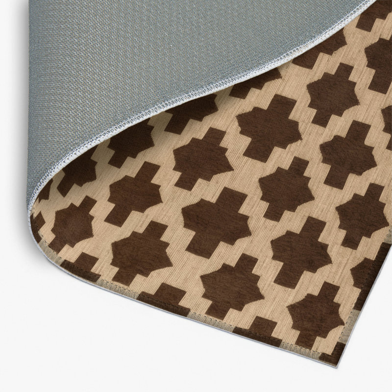 Trellis Brown Indoor and Outdoor Area Rug, Rectangle 2' x 3'