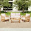 Ensemble de mobilier de patio, table en bois, une causeuse et deux chaises