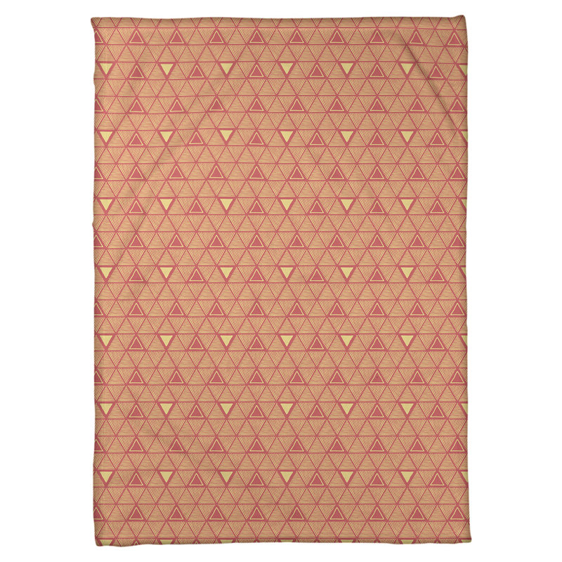 Couverture polairee triangles à la main, l 50 po x L 60 po, Rouge / Jaune