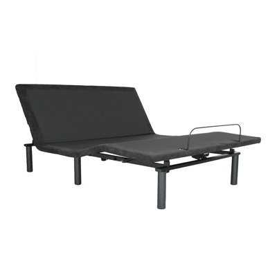Electric Adjustable Bed Base Queen. Remote Controlled, Foldable Frame. Independent Head (0 - 60°) And Foot 40°) Adjustable. Steel, Stable. Legs, Zero . Under Lights, Chargers. , . Effortless Install.
