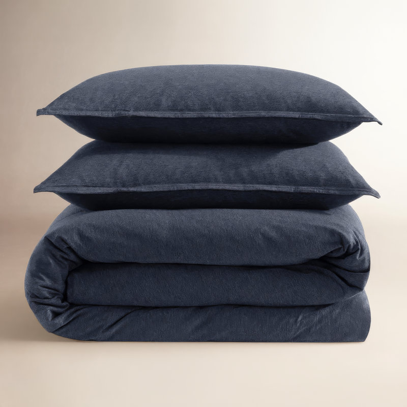 Calvin Klein Modern Cotton Melange Duvet Cover Set, King Duvet Cover +  2 King Shams, Dark Gray