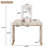3-in-1 Vanity Desk With Flip Mirror, 2 Drawers, Gold Metal Accents And Storage Space-620705198