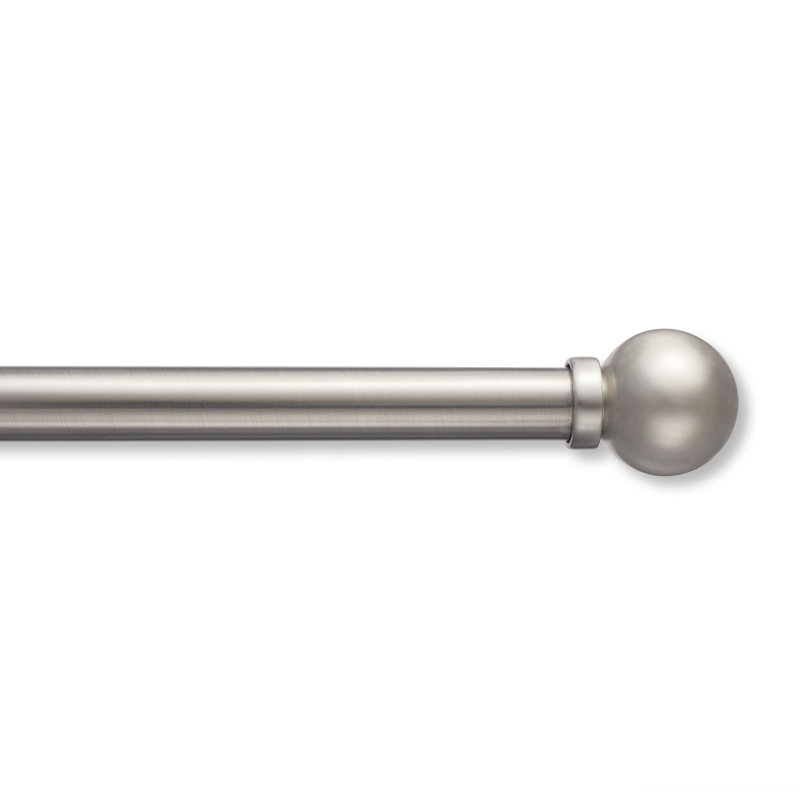 Ensemble de tringle à rideaux 1 diamètre Mode Premium Collection avec embouts de boule modernes et tringle ajustable murale en acier