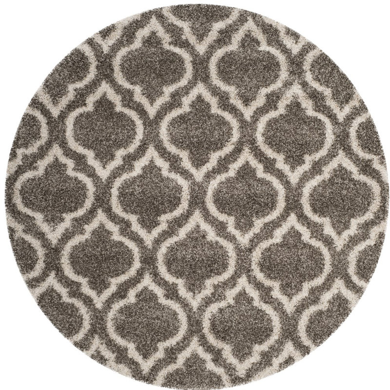 Tapis à poils longs Darrold Hudson, Rond 5 pi 3 po