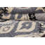 Tapis gris / noir / ivoire noué à la main de conception unique 4 pi 7 po x 6 pi 9 po New Age