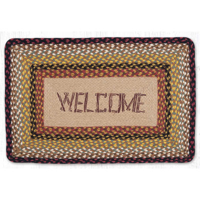  Tapis d'entrée en jute Welcome Oblong
