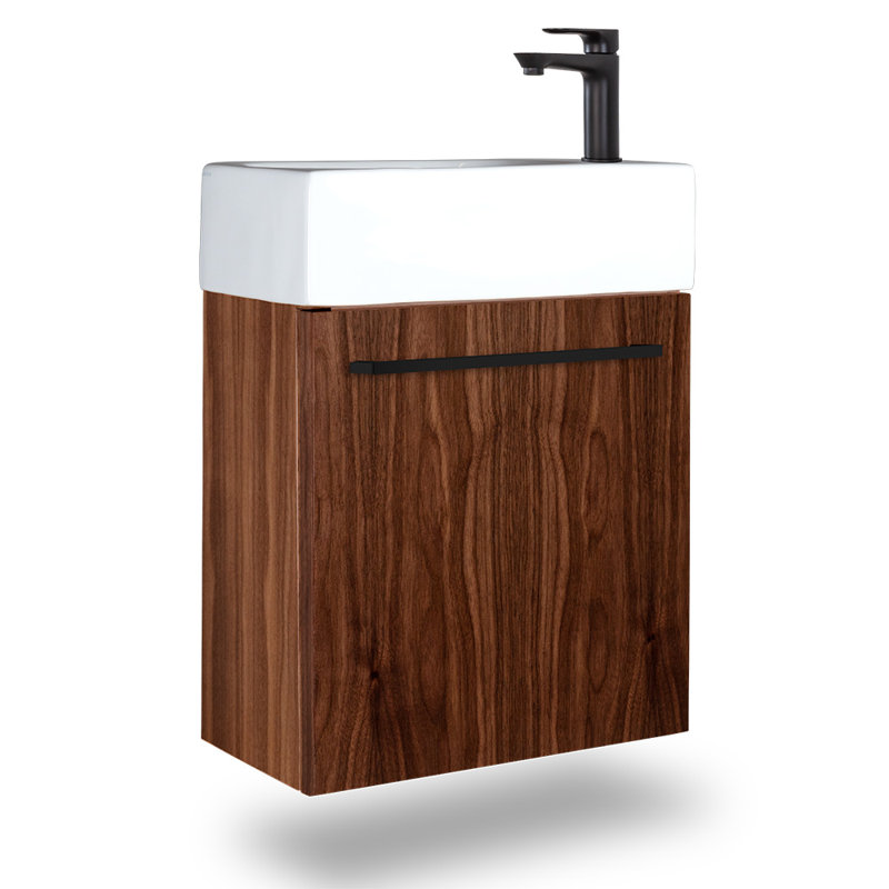 Marietta 19.75'' W Single Vanity, Matte White, Matte Black, 1
