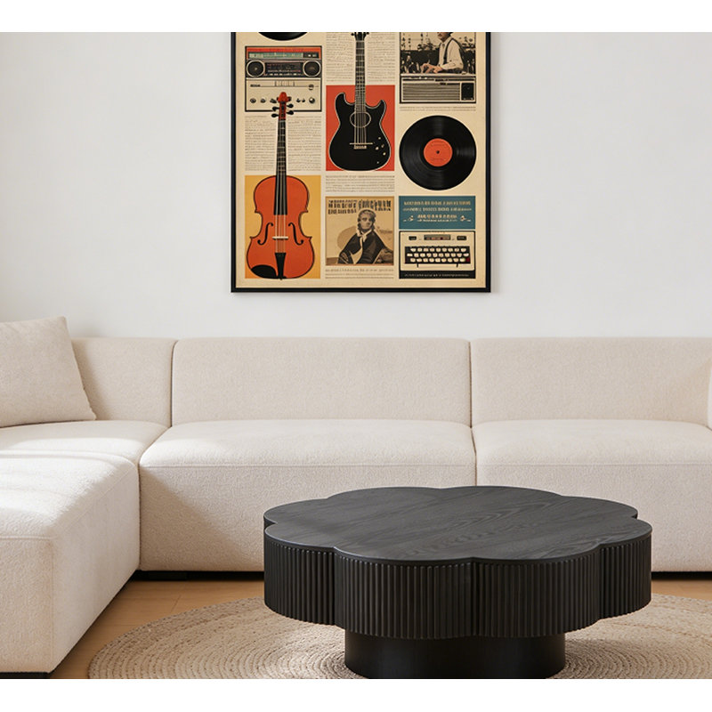 Table basse en forme de fleur, Noir