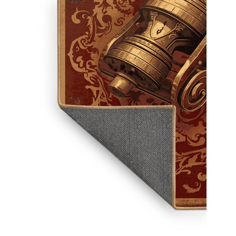 Tapis doux moelleux de style rétro histoire et civilisation en brun - reliure brun clair, 8 x 10