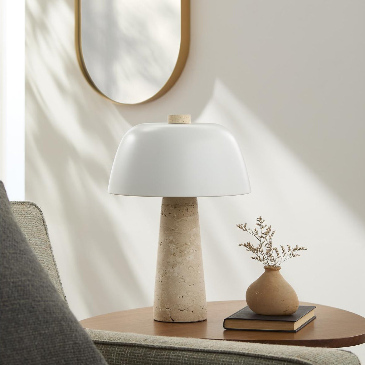Accent Table Lamp, 16.1" H x 11.4" W x 11.4" D, White
