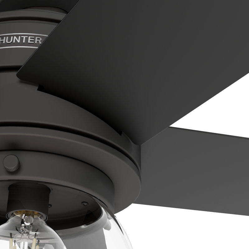 Matte Black 52" 5-Blade Ceiling Fan with LED Light and Remote