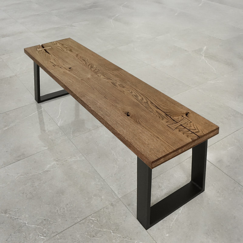 Ellent Upholstered Bench, H49 x 180W x40Dcm, Brown Oil