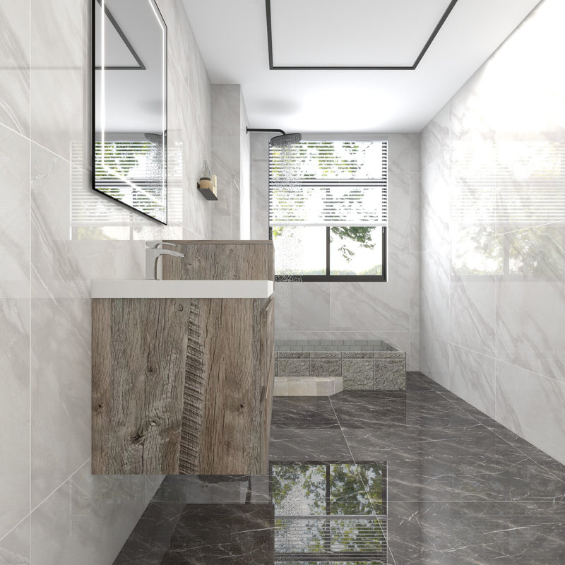 Ensemble de meuble-lavabo mural simple 43 po Moreno Bailey