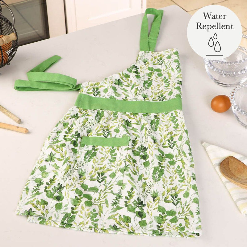 Floral Cotton Bib Apron, 60" L x 50" W