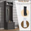 Arbre d'entrée minimaliste avec armoire et 6 crochets, banc de rangement multifonctionnel pour petits espaces, noir-600533748