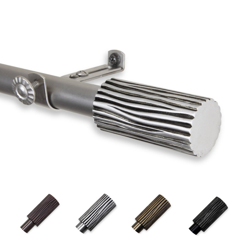 Tringle à rideaux simple Alfreda, Nickel satiné, 18" - 28"