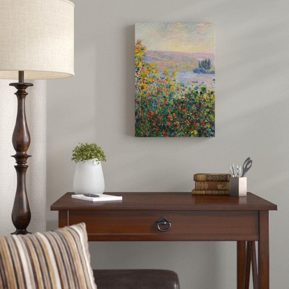 Flower Beds at Vetheuil by Claude Monet - Wrapped Canvas
