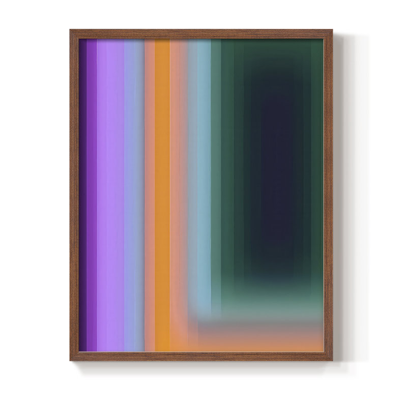 «Glitch Sequence I», reproduction encadrée - bois massif, H 11 po x l 9 po, Noyer
