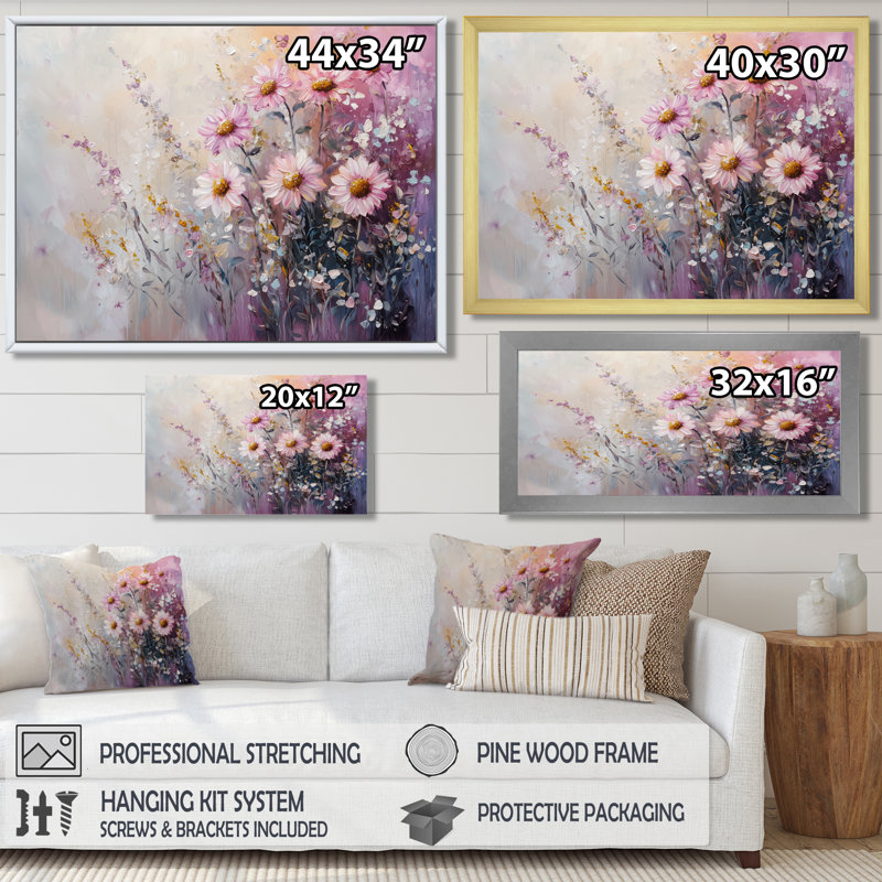 Kimbrough - Floral Wall Art, Reproduction encadrée d'une seule photo, Argent, H 30 po x l 40 po
