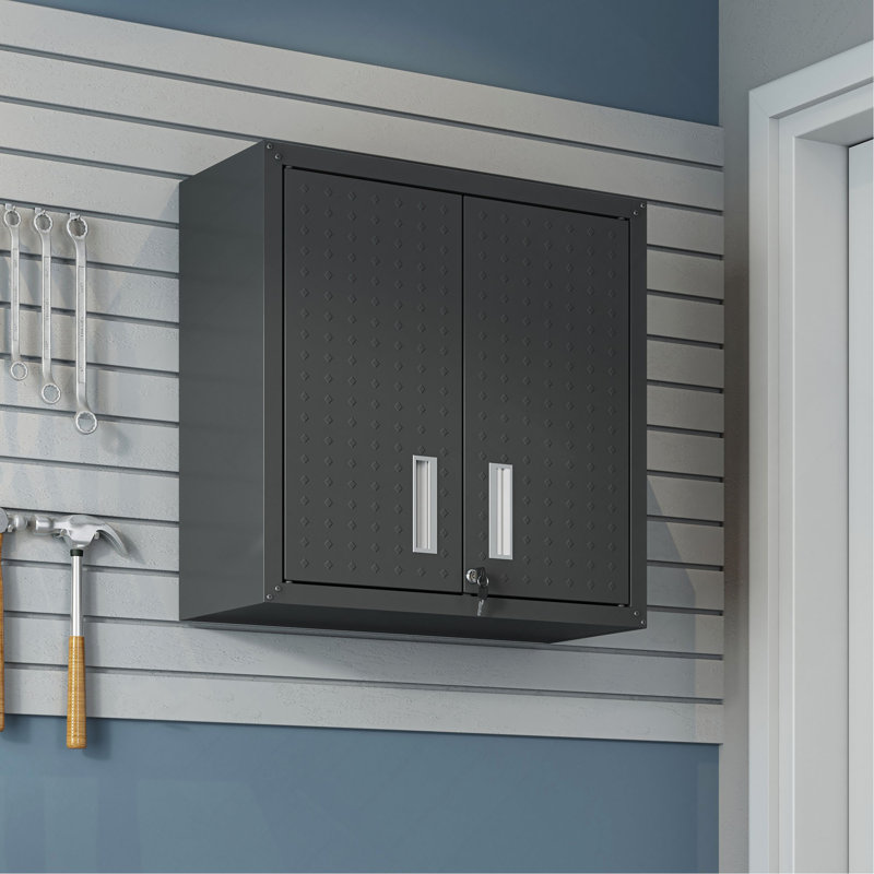 Armoire de garage flottante gris anthracite, Gris anthracite