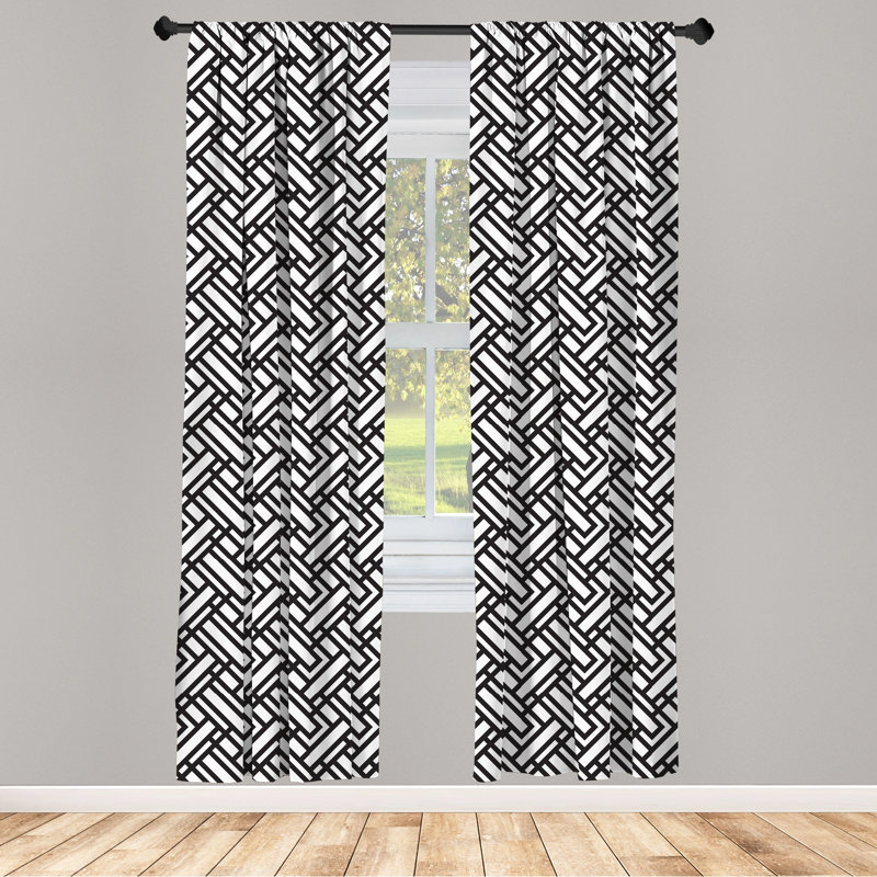 Panneau coulissant géométrique semi-diaphane avec passe-tringle, 28 po x 95 po