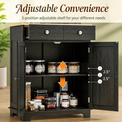 Buffet compact, meuble de rangement polyvalent avec tiroirs, meuble de rangement élégant pour la cuisine