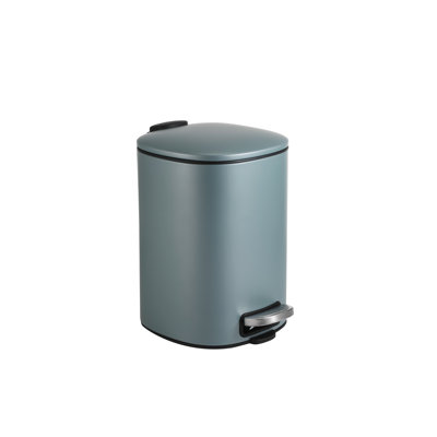Blue Canyon Santorini Lid Pedal Bi, Modern and Stylish Trash Can, 5L Bin For Kitchen, Bathroom, Bedroom, Office, Anti-Fingerprint Outer Finish, Stainless Steel Bin, Square Waste Bin, Platinum