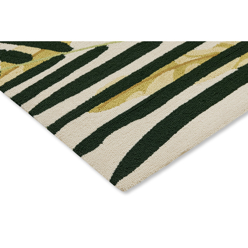 Floral Area Rug in Green/Beige, Rectangle 8'2" x 11'6"