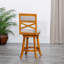 Tabouret pivotant 24 po à hauteur de comptoir 24 po, finition naturelle, siège rembourré en tissu beige