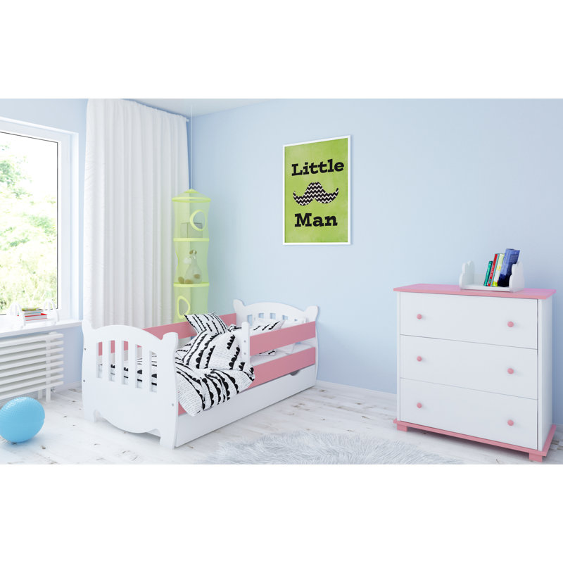 Langston Cabin Bed with Storage Included, Pink, European Toddler (80 x 180 cm)