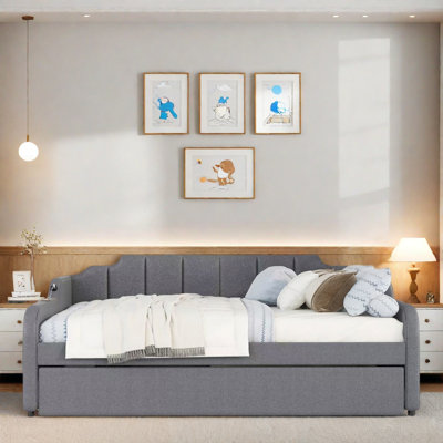 Upholstery Daybed With Trundle And Usb Charging Design
