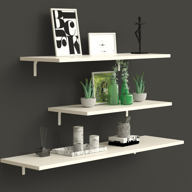 Shelf Board, (1 Shelf) 0.6"H x 23.6"W x 9.9"D, White
