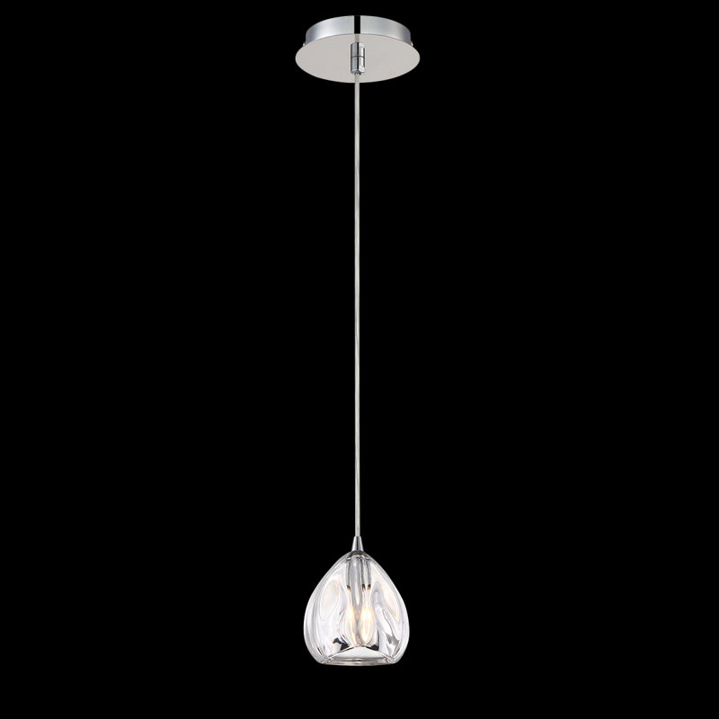 Luminaire suspendu simple 1 lumières Lucido, Transparent