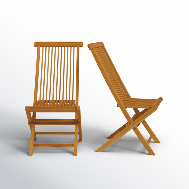 Chaise de salle à manger d'extérieur pliante en bois de teck Allani