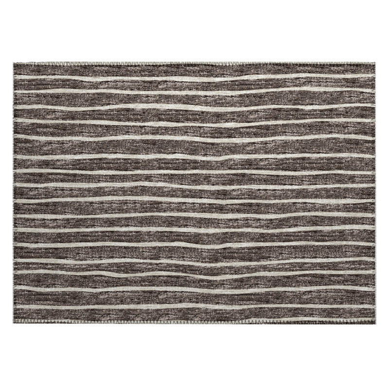 Loreen Washable Striped Indoor / Outdoor Rug, Rectangle 1'8" x 2'6"