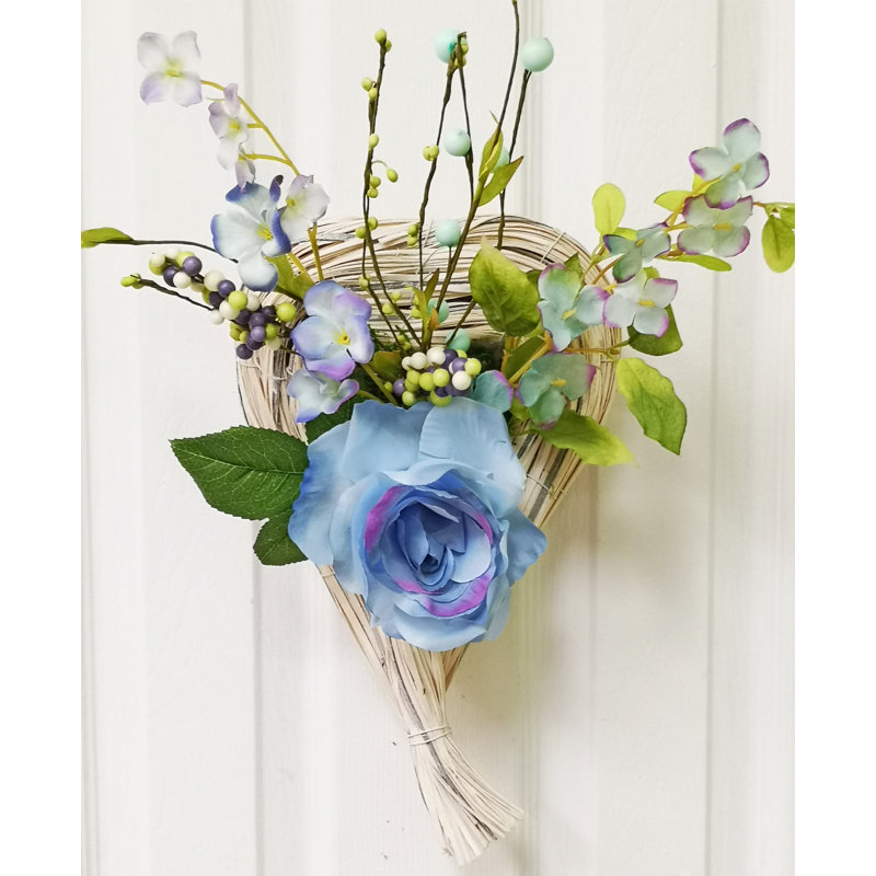 Cœur rose 9 x 6 x 14, Bleu