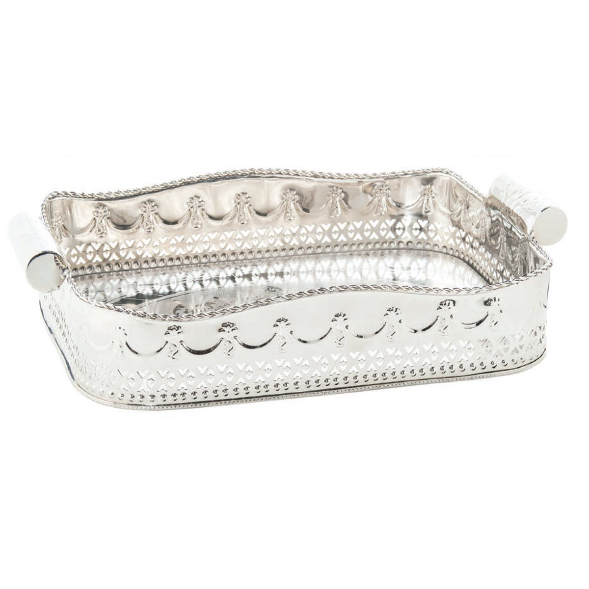 Abigails Nickel Embossed Ottoman Tray & Reviews | Wayfair