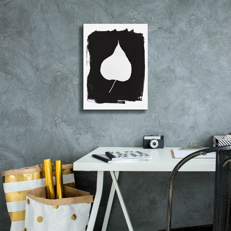 Toile épique «Nature by the Lake Leaves 3 Black» par Piper Rhue, art épique, 26 po x 34 po, H 16 po x l 12 po x P 0,75 po