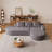 Modern Curved Chenille Upholstered Sectional Sofa Set, Modular L-Shaped Living Room Furniture With 3 Pillows, Free Combination For Comfort And Style-1124641000-1124641007