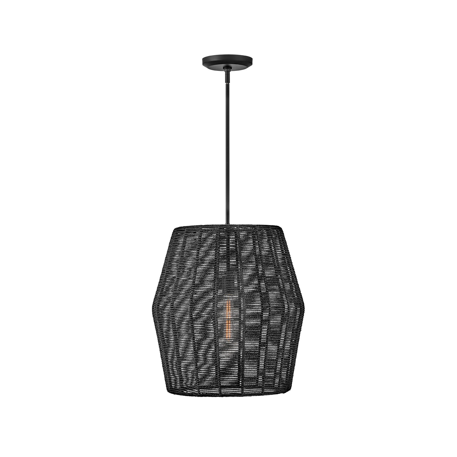 Ariza Single Light Dimmable Pendant, Black, Black
