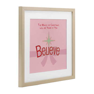 «Magic of Christmas Believe», reproduction sous verre encadrée, design par Lauren Rader