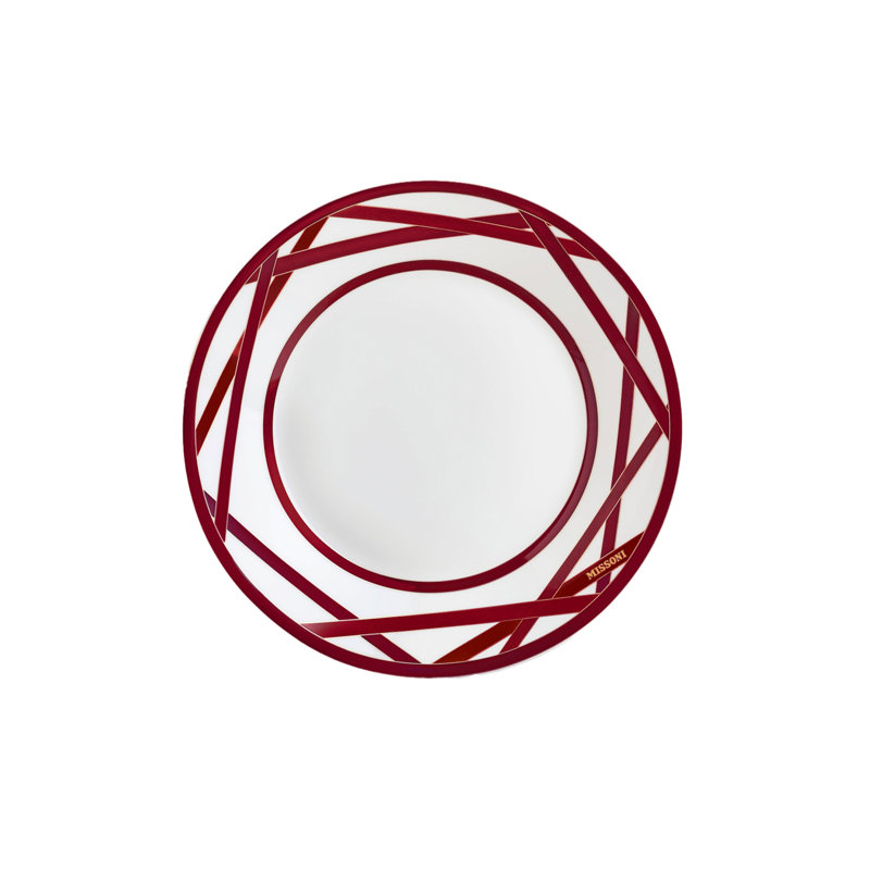 Ensemble de 2 assiettes à soupe Missoni Nastri Bordeaux  Diam. 8,5 po
