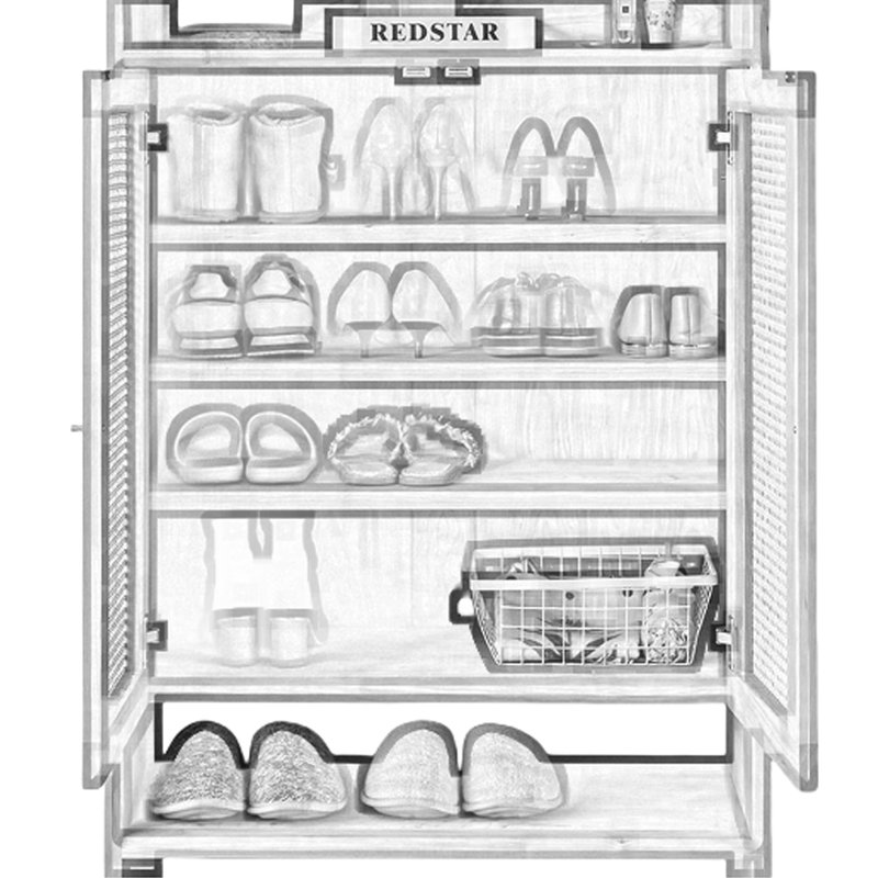 20 Pair Shoe Storage Cabinet, Brown