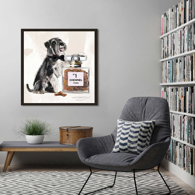 Schnauzer (Square) par By Jodi - impression, H 21,5 po x l 21,5 po x P 2 po, Cadre flottant espresso