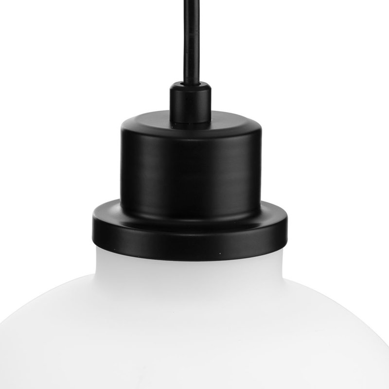 Walkerton 1 - Light Dome Pendant, Matte Black, White