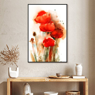 Coquelicots sauvages à l'aquarelle