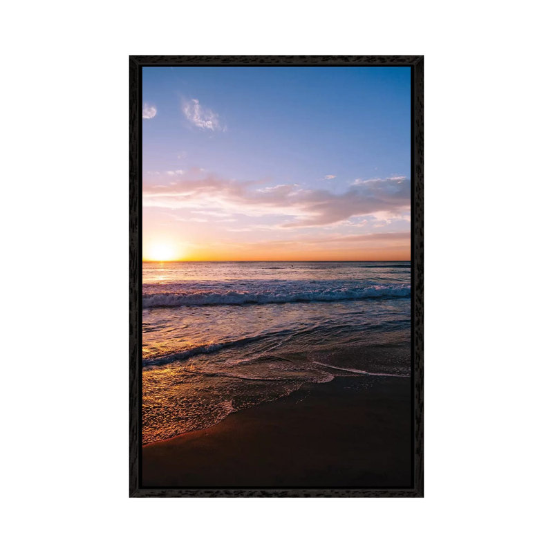 Sunset Surfers VI by Bethany Young - Print on Canvas, 101.6cm H x 66.04cm W x 3.81cm D, Black Framed
