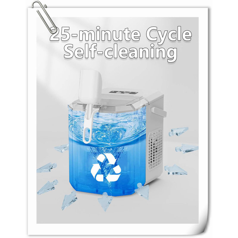 GLOBAL GIRLS LLC 26 Lb. Daily Production Bullet Clear Ice Built-In Ice Maker